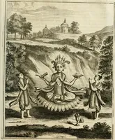 Picture 106 of 109 from Wahrhaftige ausführliche beschreibung der berühmten ostindischen kusten Malabar und Coromandel, als auch der insel Zeylon: samt dero angräntzenden und untergehörigen reichen, fürstentühmen, ländern, städten ... so wol auch der merkwürdigsten kriegshändel, belägerungen, feld- und seeschlachten, sonderlich zwischen den Portugesen und Holländern, handel-und kaufmannschaften: durchgehends verzieret mit neuen landkahrten und abbildungen der vornehmsten städte, festungen, trachten, thiere, früchte, &c. so in India selbst nach dem leben gezeichnet, und folgends mit fleiss zu kupfer gebracht: benebst einer umständlichen und gründlichen entdeckung der abgötterey der ost-indischen heyden, Malabaren, Benjanen, Gentiven, Bramines &c. .. (1672), leaf 640