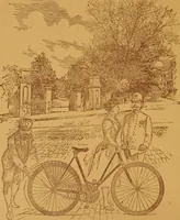 An illustration from Wanderings awheel. (1898)