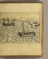 An illustration from Warhafftige Relation. Der dreyen newen vnerhörten, seltzamen Schiffart, so die holländischen vnd seeländischen Schiff gegen Mitternacht, drey Jar nach einander, als Anno 1594. 1595. vnd 1596. verricht. : Wie sie Nottvvegen, Lappiam, Biarmiam, vnd Russiam, oder Moscoviam (vorhabens ins Königreich Cathay vnd China zukommen) vmbsegelt haben. Als auch wie sie das Fretum Nassoviae, VVaygats, Novam Semblam, vnd das Land vnter dem 8o. Gradu Latitud. so man vermeint das Groenland sey, gefunden: vnd was für gefahr, wegen der erschröcklichen Bern, Meerwunder, vnd dem Eyss, sie aussgestanden. (1598)