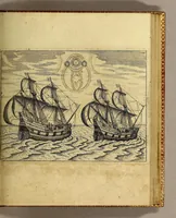 Picture 6 of 12 from Warhafftige Relation. Der dreyen newen vnerhörten, seltzamen Schiffart, so die holländischen vnd seeländischen Schiff gegen Mitternacht, drey Jar nach einander, als Anno 1594. 1595. vnd 1596. verricht. : Wie sie Nottvvegen, Lappiam, Biarmiam, vnd Russiam, oder Moscoviam (vorhabens ins Königreich Cathay vnd China zukommen) vmbsegelt haben. Als auch wie sie das Fretum Nassoviae, VVaygats, Novam Semblam, vnd das Land vnter dem 8o. Gradu Latitud. so man vermeint das Groenland sey, gefunden: vnd was für gefahr, wegen der erschröcklichen Bern, Meerwunder, vnd dem Eyss, sie aussgestanden. (1598), leaf 93