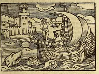 Picture 5 of 25 from Warhafftig Historia vnnd Beschreibung einer Landtschafft der wilden, nacketen, grimmigen Menschfresser Leuthen, in der Newen Welt America gelegen, vor vnd nach Christi Geburt im Land zu Hessen vnbekant, biss auff dise ij. nechst vergangene Jar, da sie Hans Staden von Homberg auss Hessen durch seine eygne Erfarung erkant, vnd jetzund durch den Truck an Tag gibt. : mit einer Vorrede D. Joh. Dryandri ... : Inhalt des Büchlins volget nach den Vorreden (1557), leaf 45