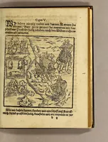 An illustration from Warhaftige Historia vnd Beschreibung eyner Landtschafft der wilden, nacketen, grimmigen Menschfresser Leuthen, in der Newenwelt America gelegen, vor vnd nach Christi Geburt im Land zu Hessen vnbekant, biss vff dise ij. nechst vergangene Jar, da sie Hans Staden von Homberg auss Hessen durch seine eygne Erfarung erkant, vnd yetzo durch den Truck an Tag gibt. : mit eyner Vorrede D. Joh. Dryandri ... Inhalt des Büchlins volget nach den Vorreden (1557)
