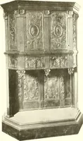 An illustration from Warings' exhibition of Italian art 1909 : furniture, bronzes, tapestries, embroideries, marbles, lace, academy pictures (1909)