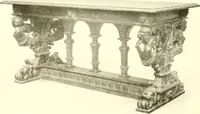 An illustration from Warings' exhibition of Italian art 1909 : furniture, bronzes, tapestries, embroideries, marbles, lace, academy pictures (1909)