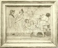 An illustration from Warings' exhibition of Italian art 1909 : furniture, bronzes, tapestries, embroideries, marbles, lace, academy pictures (1909)