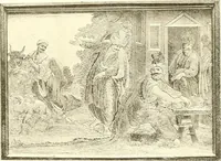 An illustration from Warings' exhibition of Italian art 1909 : furniture, bronzes, tapestries, embroideries, marbles, lace, academy pictures (1909)