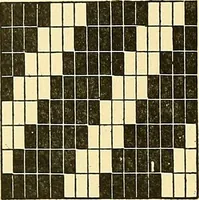 An illustration from Weave construction and cloth analysis : glossary of weaves, elementary textile designing, analysis of cotton fabrics, analysis of woolen and worsted fabrics, twill weaves and derivatives, satin and other weaves, combination weaves, construction of spot weaves, weaves for backed cotton fabrics (1905)