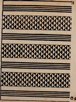 Picture 87 of 140 from Nützliches in lauter auserlesenen, wohl-approbirt- und meistentheils neu-inventirten Mustern bestehendes, Weber-Bild-Buch : als, zwey und siebenzig gesteinten Zeichnungen, von 15. bis auf 40. schäfftig und 32. Stück 16. und 20. schäfftigen Hin- und Wieder-Mödel, auch allerhand der nettesten Gattung von roth-gestreifften Arbeiten, sammt denen dazu gehörigen Zügen und Schnürungen : ingleichen allerhand nöthigen Bildern, auch Doppel-Kellisch, und einer Art von den Damast-Boden, 8. Flügel auf einen Bruch : dann eine Anweisung, wie sich diese Art Züg und Bilder zu halben Brüchen theilen, zerlegen, auch Doppel-Kellisch-Bilder so, wie man sie zum Gebrauch nöthig, selbst versetzen und verändern kan : wobey auch einer jeden Gattung insonderheit eine schrifftliche Anleitung voran gedruckt worden (1783), leaf 118