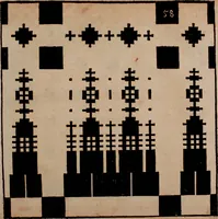 Picture 98 of 140 from Nützliches in lauter auserlesenen, wohl-approbirt- und meistentheils neu-inventirten Mustern bestehendes, Weber-Bild-Buch : als, zwey und siebenzig gesteinten Zeichnungen, von 15. bis auf 40. schäfftig und 32. Stück 16. und 20. schäfftigen Hin- und Wieder-Mödel, auch allerhand der nettesten Gattung von roth-gestreifften Arbeiten, sammt denen dazu gehörigen Zügen und Schnürungen : ingleichen allerhand nöthigen Bildern, auch Doppel-Kellisch, und einer Art von den Damast-Boden, 8. Flügel auf einen Bruch : dann eine Anweisung, wie sich diese Art Züg und Bilder zu halben Brüchen theilen, zerlegen, auch Doppel-Kellisch-Bilder so, wie man sie zum Gebrauch nöthig, selbst versetzen und verändern kan : wobey auch einer jeden Gattung insonderheit eine schrifftliche Anleitung voran gedruckt worden (1783), leaf 146