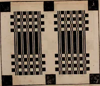 Picture 7 of 140 from Nützliches in lauter auserlesenen, wohl-approbirt- und meistentheils neu-inventirten Mustern bestehendes, Weber-Bild-Buch : als, zwey und siebenzig gesteinten Zeichnungen, von 15. bis auf 40. schäfftig und 32. Stück 16. und 20. schäfftigen Hin- und Wieder-Mödel, auch allerhand der nettesten Gattung von roth-gestreifften Arbeiten, sammt denen dazu gehörigen Zügen und Schnürungen : ingleichen allerhand nöthigen Bildern, auch Doppel-Kellisch, und einer Art von den Damast-Boden, 8. Flügel auf einen Bruch : dann eine Anweisung, wie sich diese Art Züg und Bilder zu halben Brüchen theilen, zerlegen, auch Doppel-Kellisch-Bilder so, wie man sie zum Gebrauch nöthig, selbst versetzen und verändern kan : wobey auch einer jeden Gattung insonderheit eine schrifftliche Anleitung voran gedruckt worden (1783), leaf 18