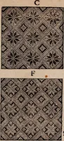 Picture 121 of 140 from Nützliches in lauter auserlesenen, wohl-approbirt- und meistentheils neu-inventirten Mustern bestehendes, Weber-Bild-Buch : als, zwey und siebenzig gesteinten Zeichnungen, von 15. bis auf 40. schäfftig und 32. Stück 16. und 20. schäfftigen Hin- und Wieder-Mödel, auch allerhand der nettesten Gattung von roth-gestreifften Arbeiten, sammt denen dazu gehörigen Zügen und Schnürungen : ingleichen allerhand nöthigen Bildern, auch Doppel-Kellisch, und einer Art von den Damast-Boden, 8. Flügel auf einen Bruch : dann eine Anweisung, wie sich diese Art Züg und Bilder zu halben Brüchen theilen, zerlegen, auch Doppel-Kellisch-Bilder so, wie man sie zum Gebrauch nöthig, selbst versetzen und verändern kan : wobey auch einer jeden Gattung insonderheit eine schrifftliche Anleitung voran gedruckt worden (1783), leaf 186