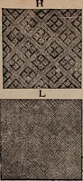Picture 123 of 140 from Nützliches in lauter auserlesenen, wohl-approbirt- und meistentheils neu-inventirten Mustern bestehendes, Weber-Bild-Buch : als, zwey und siebenzig gesteinten Zeichnungen, von 15. bis auf 40. schäfftig und 32. Stück 16. und 20. schäfftigen Hin- und Wieder-Mödel, auch allerhand der nettesten Gattung von roth-gestreifften Arbeiten, sammt denen dazu gehörigen Zügen und Schnürungen : ingleichen allerhand nöthigen Bildern, auch Doppel-Kellisch, und einer Art von den Damast-Boden, 8. Flügel auf einen Bruch : dann eine Anweisung, wie sich diese Art Züg und Bilder zu halben Brüchen theilen, zerlegen, auch Doppel-Kellisch-Bilder so, wie man sie zum Gebrauch nöthig, selbst versetzen und verändern kan : wobey auch einer jeden Gattung insonderheit eine schrifftliche Anleitung voran gedruckt worden (1783), leaf 188