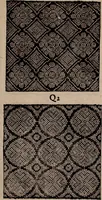 Picture 126 of 140 from Nützliches in lauter auserlesenen, wohl-approbirt- und meistentheils neu-inventirten Mustern bestehendes, Weber-Bild-Buch : als, zwey und siebenzig gesteinten Zeichnungen, von 15. bis auf 40. schäfftig und 32. Stück 16. und 20. schäfftigen Hin- und Wieder-Mödel, auch allerhand der nettesten Gattung von roth-gestreifften Arbeiten, sammt denen dazu gehörigen Zügen und Schnürungen : ingleichen allerhand nöthigen Bildern, auch Doppel-Kellisch, und einer Art von den Damast-Boden, 8. Flügel auf einen Bruch : dann eine Anweisung, wie sich diese Art Züg und Bilder zu halben Brüchen theilen, zerlegen, auch Doppel-Kellisch-Bilder so, wie man sie zum Gebrauch nöthig, selbst versetzen und verändern kan : wobey auch einer jeden Gattung insonderheit eine schrifftliche Anleitung voran gedruckt worden (1783), leaf 190