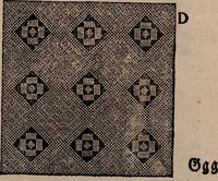 Picture 130 of 140 from Nützliches in lauter auserlesenen, wohl-approbirt- und meistentheils neu-inventirten Mustern bestehendes, Weber-Bild-Buch : als, zwey und siebenzig gesteinten Zeichnungen, von 15. bis auf 40. schäfftig und 32. Stück 16. und 20. schäfftigen Hin- und Wieder-Mödel, auch allerhand der nettesten Gattung von roth-gestreifften Arbeiten, sammt denen dazu gehörigen Zügen und Schnürungen : ingleichen allerhand nöthigen Bildern, auch Doppel-Kellisch, und einer Art von den Damast-Boden, 8. Flügel auf einen Bruch : dann eine Anweisung, wie sich diese Art Züg und Bilder zu halben Brüchen theilen, zerlegen, auch Doppel-Kellisch-Bilder so, wie man sie zum Gebrauch nöthig, selbst versetzen und verändern kan : wobey auch einer jeden Gattung insonderheit eine schrifftliche Anleitung voran gedruckt worden (1783), leaf 196