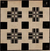Picture 13 of 140 from Nützliches in lauter auserlesenen, wohl-approbirt- und meistentheils neu-inventirten Mustern bestehendes, Weber-Bild-Buch : als, zwey und siebenzig gesteinten Zeichnungen, von 15. bis auf 40. schäfftig und 32. Stück 16. und 20. schäfftigen Hin- und Wieder-Mödel, auch allerhand der nettesten Gattung von roth-gestreifften Arbeiten, sammt denen dazu gehörigen Zügen und Schnürungen : ingleichen allerhand nöthigen Bildern, auch Doppel-Kellisch, und einer Art von den Damast-Boden, 8. Flügel auf einen Bruch : dann eine Anweisung, wie sich diese Art Züg und Bilder zu halben Brüchen theilen, zerlegen, auch Doppel-Kellisch-Bilder so, wie man sie zum Gebrauch nöthig, selbst versetzen und verändern kan : wobey auch einer jeden Gattung insonderheit eine schrifftliche Anleitung voran gedruckt worden (1783), leaf 32
