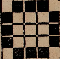 Picture 23 of 140 from Nützliches in lauter auserlesenen, wohl-approbirt- und meistentheils neu-inventirten Mustern bestehendes, Weber-Bild-Buch : als, zwey und siebenzig gesteinten Zeichnungen, von 15. bis auf 40. schäfftig und 32. Stück 16. und 20. schäfftigen Hin- und Wieder-Mödel, auch allerhand der nettesten Gattung von roth-gestreifften Arbeiten, sammt denen dazu gehörigen Zügen und Schnürungen : ingleichen allerhand nöthigen Bildern, auch Doppel-Kellisch, und einer Art von den Damast-Boden, 8. Flügel auf einen Bruch : dann eine Anweisung, wie sich diese Art Züg und Bilder zu halben Brüchen theilen, zerlegen, auch Doppel-Kellisch-Bilder so, wie man sie zum Gebrauch nöthig, selbst versetzen und verändern kan : wobey auch einer jeden Gattung insonderheit eine schrifftliche Anleitung voran gedruckt worden (1783), leaf 46