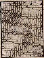 Picture 64 of 140 from Nützliches in lauter auserlesenen, wohl-approbirt- und meistentheils neu-inventirten Mustern bestehendes, Weber-Bild-Buch : als, zwey und siebenzig gesteinten Zeichnungen, von 15. bis auf 40. schäfftig und 32. Stück 16. und 20. schäfftigen Hin- und Wieder-Mödel, auch allerhand der nettesten Gattung von roth-gestreifften Arbeiten, sammt denen dazu gehörigen Zügen und Schnürungen : ingleichen allerhand nöthigen Bildern, auch Doppel-Kellisch, und einer Art von den Damast-Boden, 8. Flügel auf einen Bruch : dann eine Anweisung, wie sich diese Art Züg und Bilder zu halben Brüchen theilen, zerlegen, auch Doppel-Kellisch-Bilder so, wie man sie zum Gebrauch nöthig, selbst versetzen und verändern kan : wobey auch einer jeden Gattung insonderheit eine schrifftliche Anleitung voran gedruckt worden (1783), leaf 84