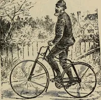 An illustration from Wheels and wheeling; an indispensable handbook for cyclists, with over two hundred illustrations (1892)