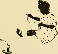An illustration from When mother lets us sew (1910)