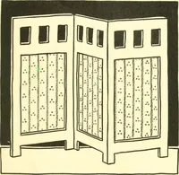 An illustration from When mother lets us make paper box furniture; a book which shows children just how to make most attractive toy furniture out of materials which cost practically nothing--toys which give as much pleasure as those from expensive toy shops (1914)