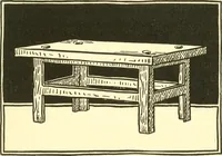 An illustration from When mother lets us make paper box furniture; a book which shows children just how to make most attractive toy furniture out of materials which cost practically nothing--toys which give as much pleasure as those from expensive toy shops (1914)