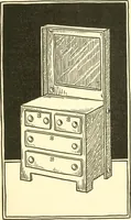 An illustration from When mother lets us make paper box furniture; a book which shows children just how to make most attractive toy furniture out of materials which cost practically nothing--toys which give as much pleasure as those from expensive toy shops (1914)