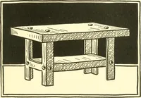 An illustration from When mother lets us make paper box furniture; a book which shows children just how to make most attractive toy furniture out of materials which cost practically nothing--toys which give as much pleasure as those from expensive toy shops (1914)