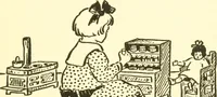 An illustration from When mother lets us make paper box furniture; a book which shows children just how to make most attractive toy furniture out of materials which cost practically nothing--toys which give as much pleasure as those from expensive toy shops (1914)