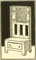 An illustration from When mother lets us make paper box furniture; a book which shows children just how to make most attractive toy furniture out of materials which cost practically nothing--toys which give as much pleasure as those from expensive toy shops (1914)