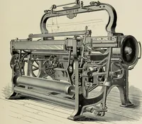 An illustration from The Whitin Machine Works, Whitinsville, Mass. builders of cotton machinery : cards, railway heads, drawing frames, spinning frames, spoolers, wet and dry twisters, reels, long chain quilling machines, looms, etc., etc (1896)