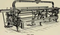 An illustration from The Whitin Machine Works, Whitinsville, Mass. builders of cotton machinery : cards, railway heads, drawing frames, spinning frames, spoolers, wet and dry twisters, reels, long chain quilling machines, looms, etc., etc (1896)