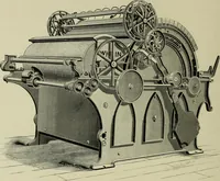 An illustration from The Whitin Machine Works, Whitinsville, Mass. builders of cotton machinery : cards, railway heads, drawing frames, spinning frames, spoolers, wet and dry twisters, reels, long chain quilling machines, looms, etc., etc (1896)