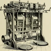 An illustration from The Whitin Machine Works, Whitinsville, Mass. builders of cotton machinery : cards, railway heads, drawing frames, spinning frames, spoolers, wet and dry twisters, reels, long chain quilling machines, looms, etc., etc (1896)