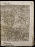 An illustration from Le premier volume contenant Quarante tableaux ou histoires diverses qui sont mémorables touchant les guerres, massacres, & troubles advenues en France en ces dernières années (1575)