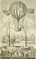 An illustration from Wonderful ballon ascents : or, The conquest of the skies. A history of balloons and balloon voyages (1870)