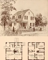An illustration from Woodbourne : a description of single and semi-detached houses offered at this attractive site by the Boston Dwelling House Company (1913)