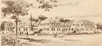 An illustration from Woodbourne : a description of single and semi-detached houses offered at this attractive site by the Boston Dwelling House Company (1913)