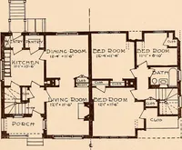 An illustration from Woodbourne : a description of single and semi-detached houses offered at this attractive site by the Boston Dwelling House Company (1913)