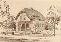 An illustration from Woodbourne : a description of single and semi-detached houses offered at this attractive site by the Boston Dwelling House Company (1913)