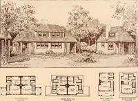 An illustration from Woodbourne : a description of single and semi-detached houses offered at this attractive site by the Boston Dwelling House Company (1913)