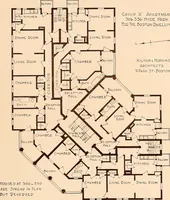 An illustration from Woodbourne : a description of single and semi-detached houses offered at this attractive site by the Boston Dwelling House Company (1913)