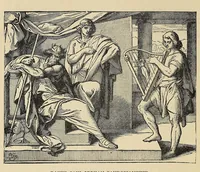 An illustration from Woonspe itakihna. Precept upon precept: tr. into the Dakota language (1889)