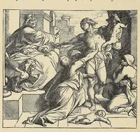 An illustration from Woonspe itakihna. Precept upon precept: tr. into the Dakota language (1889)