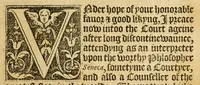 An illustration from The woorke of the excellent philosopher Lucius Annaeus Seneca concerning benefyting : that is too say the dooing, receyuing, and requyting of good turnes (1578)