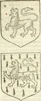 An illustration from Workes of armorie : deuyded into three bookes, entituled, the Concordes of armorie, the Armorie of honor, and of Coates and creastes (1572)