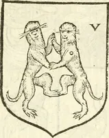 Picture 59 of 329 from Workes of armorie : deuyded into three bookes, entituled, the Concordes of armorie, the Armorie of honor, and of Coates and creastes (1572), leaf 108