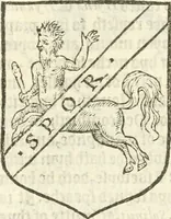 An illustration from Workes of armorie : deuyded into three bookes, entituled, the Concordes of armorie, the Armorie of honor, and of Coates and creastes (1572)