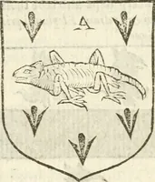 An illustration from Workes of armorie : deuyded into three bookes, entituled, the Concordes of armorie, the Armorie of honor, and of Coates and creastes (1572)