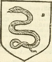 An illustration from Workes of armorie : deuyded into three bookes, entituled, the Concordes of armorie, the Armorie of honor, and of Coates and creastes (1572)