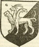 An illustration from Workes of armorie : deuyded into three bookes, entituled, the Concordes of armorie, the Armorie of honor, and of Coates and creastes (1572)
